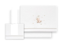 Triptico Cuna Coralina Estampado Oso Luna Estrellas Bco/Verde
