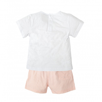 CONJUNTO CAMISETA SHORT RAYAS NARANJAS 36M