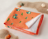 TOALLA PLAYA MICROFIBRA COCODRILO NARANJA
