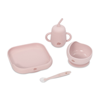 SET VAJILLA 4 PCS DE SILICONA MOCKUP ROSA