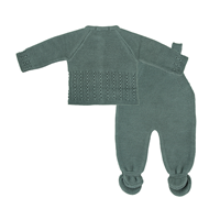 CONJ PETO Y CHAQUETA + CAPOTA NATURA VERDE 6M