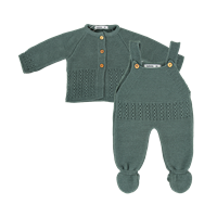 CONJ PETO Y CHAQUETA + CAPOTA NATURA VERDE 6M