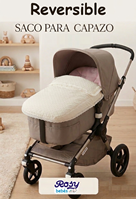 SACO DE COCHE REVERSIBLE 3 en 1 1144P NORA ROSA EMPOLVADO/CREMA