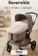 SACO DE COCHE REVERSIBLE 3 en 1 1144P NORA ROSA EMPOLVADO/CREMA