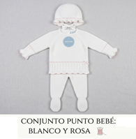 CONJ PUNTO 3.P TRENZAS PASACINTAS BCO ROSA 12M