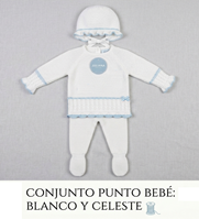 CONJ PUNTO 3.P TRENZAS PASACINTAS BCO CELESTE 12M