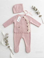 CONJ PUNTO PUNTILLA+ CAPOTA ROSA 9M