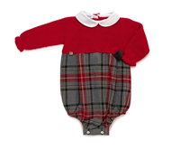 PELELE NAVIDAD NIÑO CON POMPONES ROJO 6M