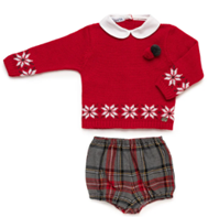 CONJ NAVIDAD PANTALON CUADROS CENEFA ESTRELLA 24M