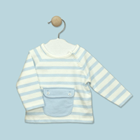 SUDADERA RAYAS CELESTE 9M