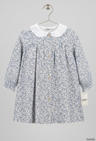 VESTIDO FLORES CUELLO BORDADO 24M