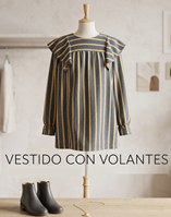 VESTIDO RAYAS VERTIC AZUL Y AMARILLO 48M