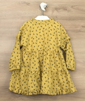 VESTIDO MANGA CAIDA LIBELULAS MOSTAZA 24M