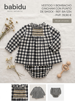 VESTIDO CON BRAGA PUNTO SMOCK 9M