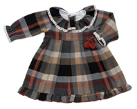 VESTIDO CUADROS LAZO POMPONES 36M CALDERA