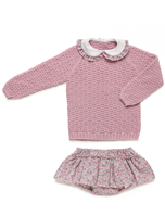 CONJ JERSEY MAQUILLAJE RANITA VOLANTE FLORES 18M