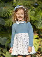 VESTIDO CUERPO PUNTO AZUL NUBE ANIMALITOS "Trazos" 18M 