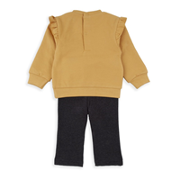 PANTALON NIÑA Y SUDADERA MOSTAZA 36M