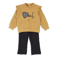 PANTALON NIÑA Y SUDADERA MOSTAZA 36M