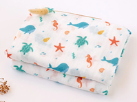 Muselina con estampado marino 120x120cm