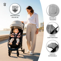 SILLA DE PASEO COTTON 2 GRIS/NEGRO 22 KG