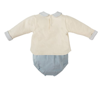 CONJ. FELPA RANITA C/BEBE NIÑO ARROYO CELESTE 3M