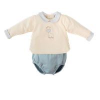 CONJ. FELPA RANITA C/BEBE NIÑO ARROYO CELESTE 3M