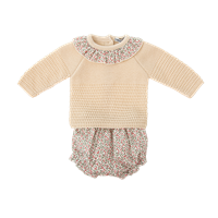 CONJ NIÑA + CAPOTA HIEDRA BEIGE 3M