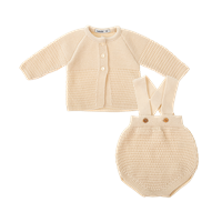 CONJ TIRANTES Y CHAQUETA + CAPOTA HIEDRA BEIGE 6M