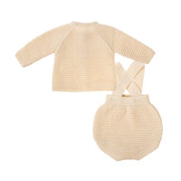 CONJ TIRANTES Y CHAQUETA + CAPOTA HIEDRA BEIGE 9M