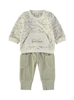 SUDADERA DINOSAURIO CON PANTALON CAQUI 6M