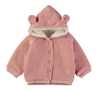 CHAQUETA PUNTO ROSA PALO CON BORREGUITO 9M