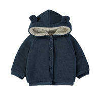 CHAQUETA PUNTO AZUL CON BORREGUITO 24M