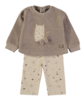 CONJUNTO 2PZAS JERSEY GATOS MARRON 24M