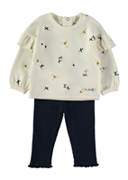 PANTALON MARINO CON SUDADERA VOLANTE GATOS 12M