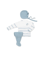 CONJUNTO 3.P RECOGIDAS PASACINTAS BLANCO/AZUL 6M