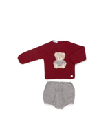 CONJUNTO PANTALON MOTAS BORDADO OSO RIOJA 6M