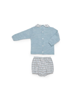 CONJUNTO PANTALON CUADRITOS OSO AZUL 18M