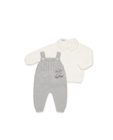 PETO PUNTO TRENZAS CON JERSEY GRIS/CRUDO 6M
