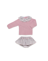CONJUNTO BRAGA VOLANTE FLORECITAS MAQUILLAJE 3M