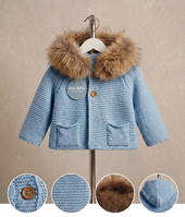 CHAQUETA CAPUCHA PELO NATURAL BOLSILLOS AZUL 3M