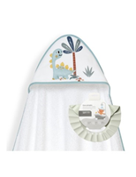 TOALLA CAPA BAÑO 1X1 DINOSAURIO Y GORRO BLANCO-VERDE