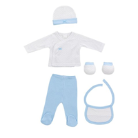 SET REGALO 5 PZAS TOPOS BAMBOO AZUL