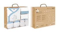 SET REGALO 5 PZAS BAMBOO DINOSAURIO BLANCO-CELESTE