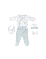 SET 5 PZAS ALGODON GRANJA KOALA VERDE AGUA