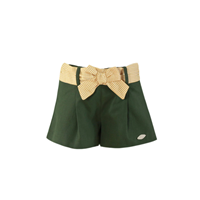 CONJUNTO DE BLUSA Y SHORT VERDE CON LAZO VICHY 24M