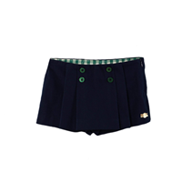 CONJUNTO BLUSA CON NIDO DE ABEJAS Y SHORT-FALDA AZUL MARINO 24M