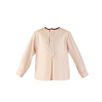 CONJUNTO CAMISA VICHY CON RIBETE Y SHORT MARRON 24M