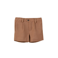 CONJUNTO CAMISA VICHY CON RIBETE Y SHORT MARRON 24M