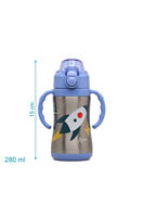 BOTELLA KIOKIDS COHETE AZUL 280ml ACERO INOX